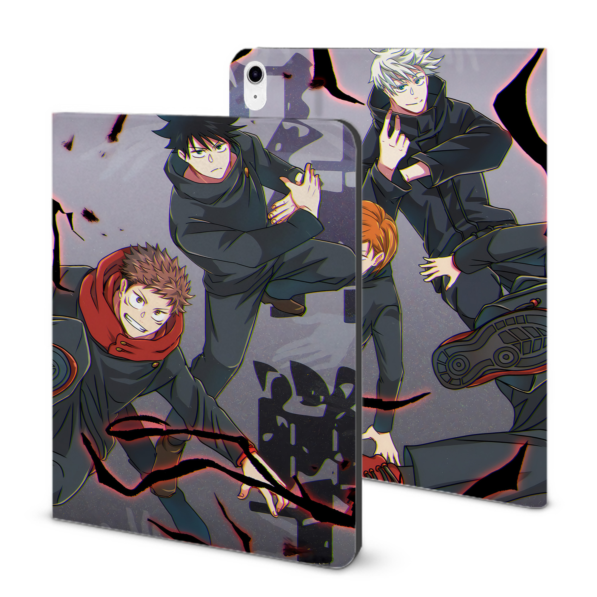 （画像用） 呪術廻戦 Jujutsu Kaisen IPad ケース ブック型 PUレザー TPU 耐衝撃 軽量 薄型 ペン収納なし 全面保護 IPad 各モデル対応